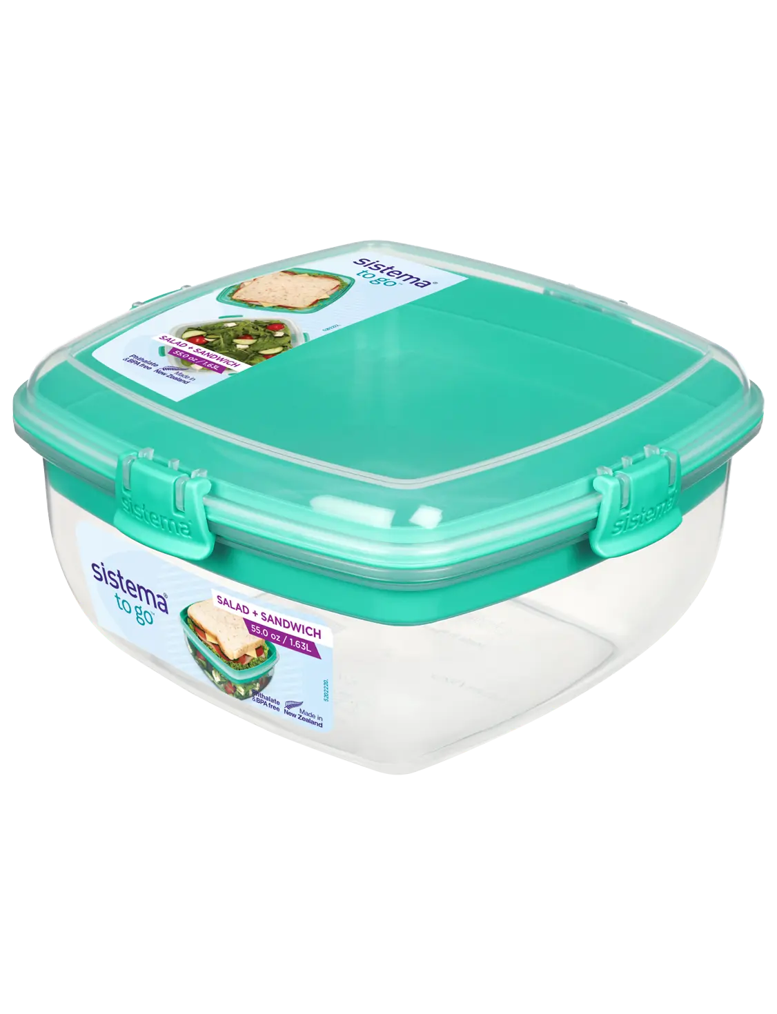 Sistema Lunch Collection Food Storage Containers 1.6 Cup 3 Pack Blue/Green/Pink
