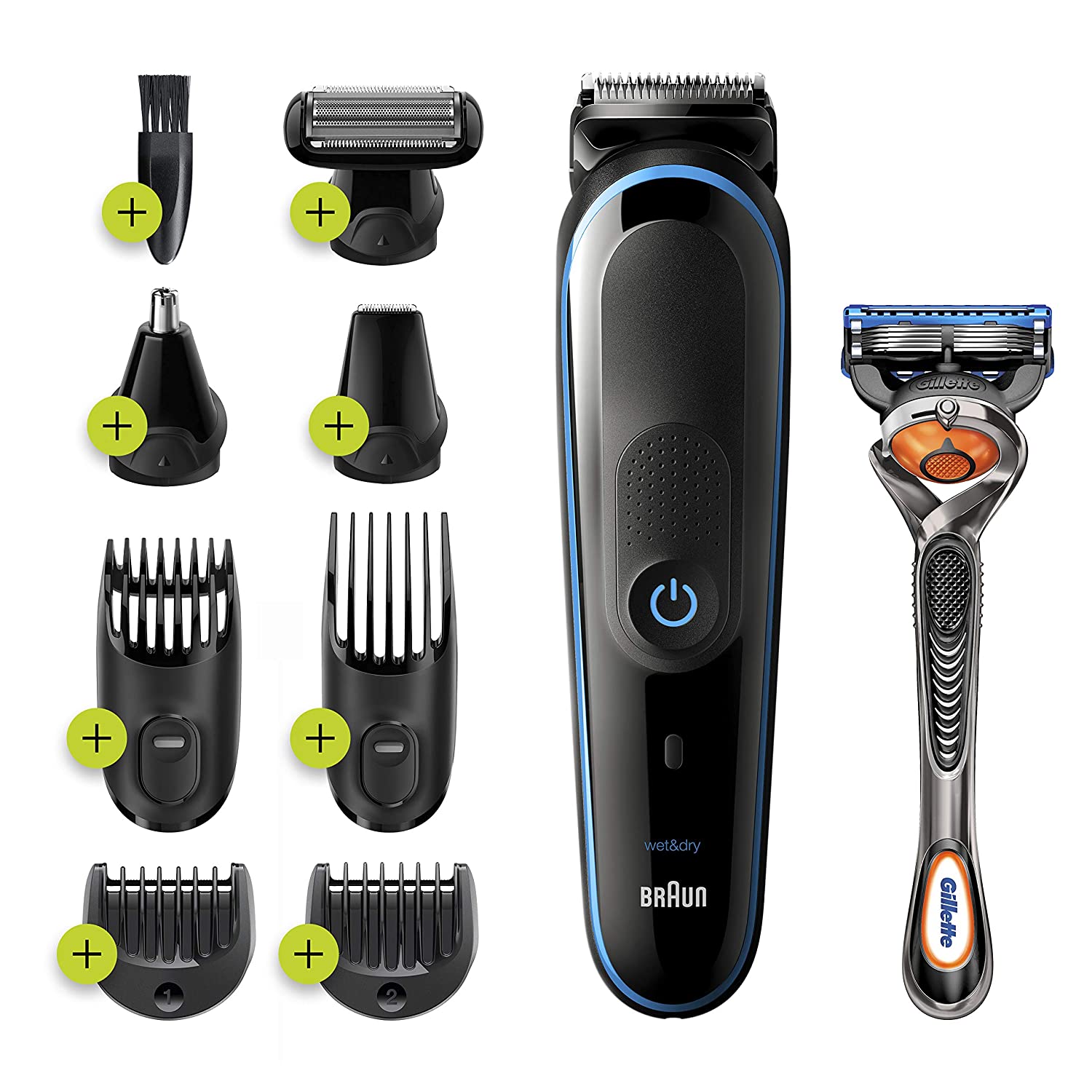 Braun All-in-one trimmer 5 for Face, Hair, and Body, Black/Blue MGK5280