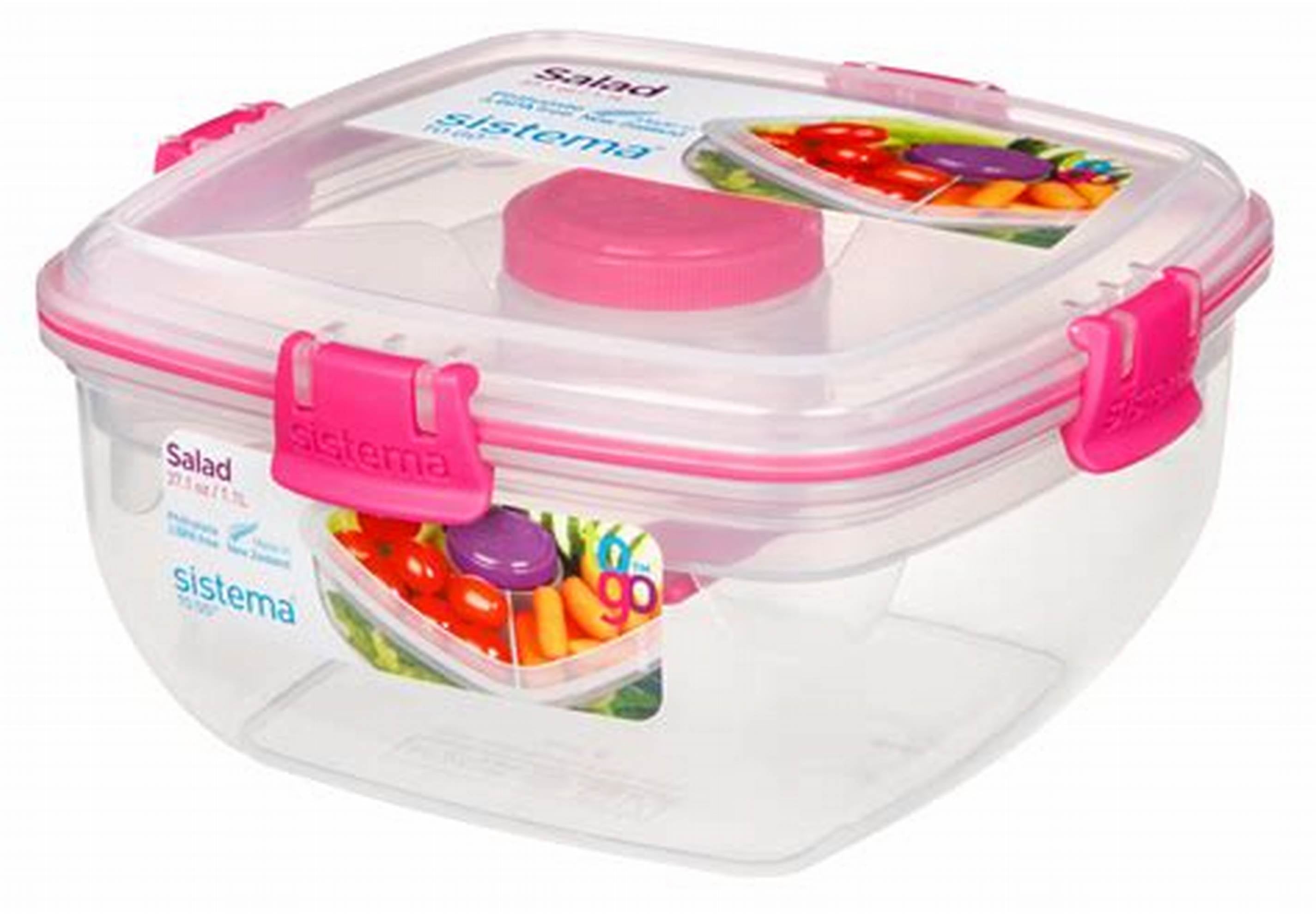 SISTEMA TO GO Salad container 1.1l knife, fork, dressing container