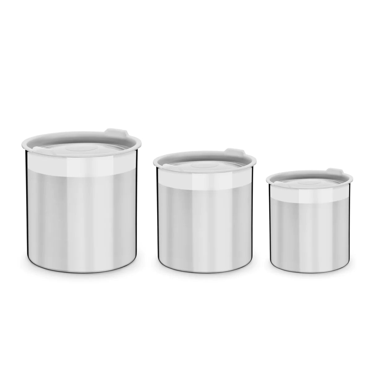 Tramontina Freezinox square stainless steel container set with plastic lid