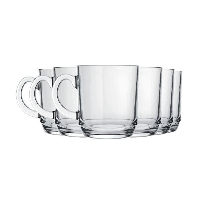 Libbey Crystal Coffee Mug Warm Beverage Mugs Set of (13 oz) (6) 6