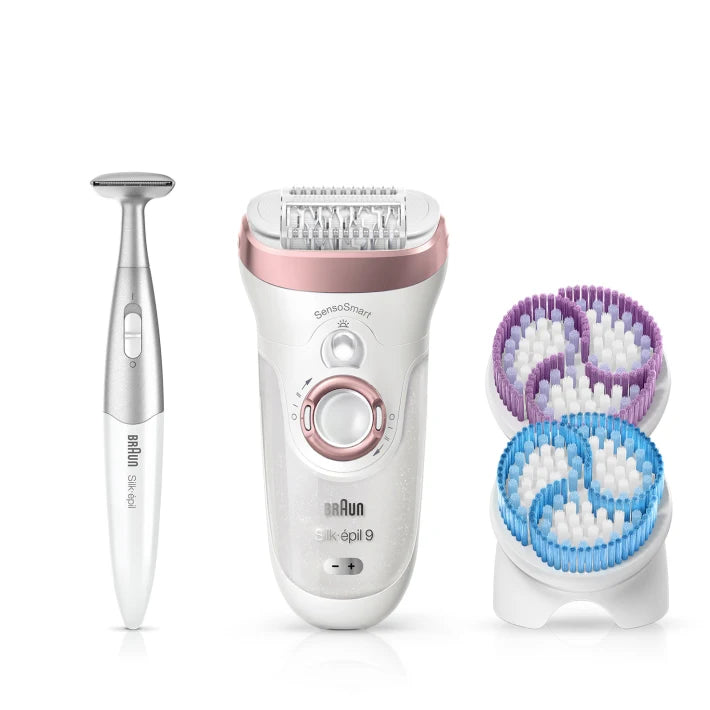 Braun Silk-épil 9 SkinSpa SensoSmart™ 9/980 Wet & Dry epilator with 8 extras incl. Silk-épil 3in1 trimmer - Tamig