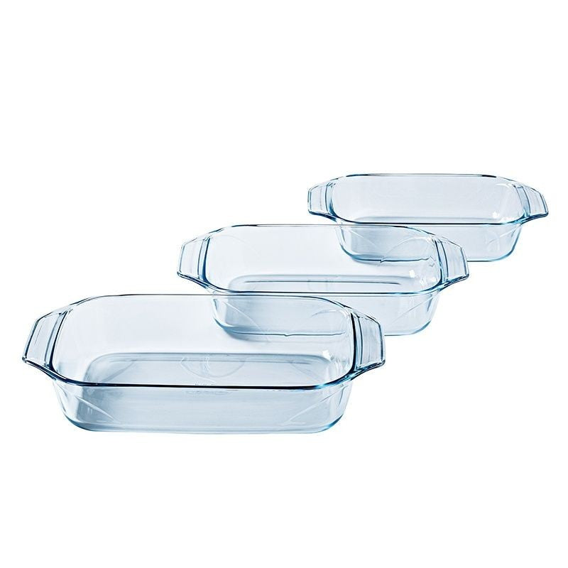 Pyrex optimum rectangular roaster set of 3