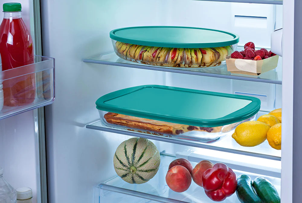 Pyrex Metal Pyrex Rectangular glass family oven dish with lid 6/8 pers - Cook & Store