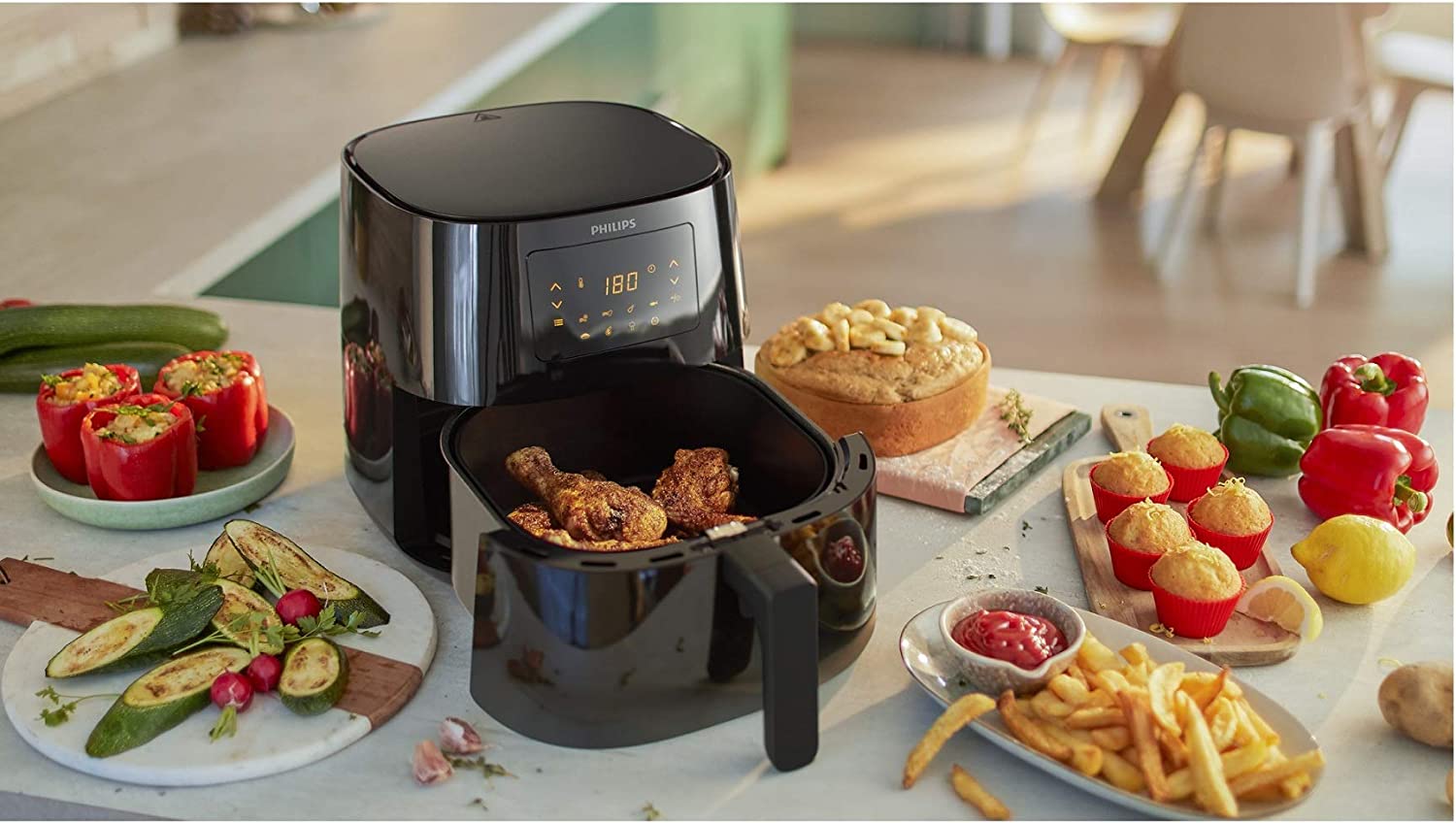 Philips Digital Essential Air Fryer XL,1.2KG, 6.2L, 2000W, HD9270