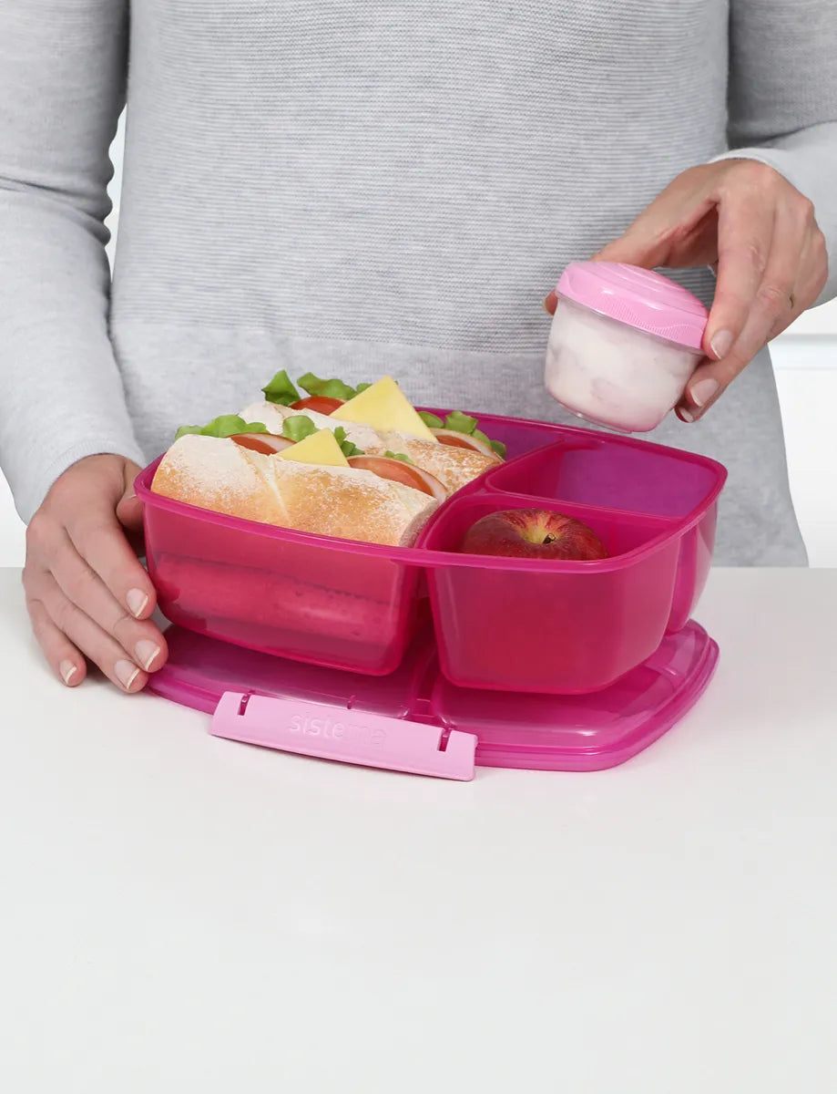 Sistema Lunch Triple Split 2L with yogurt pot