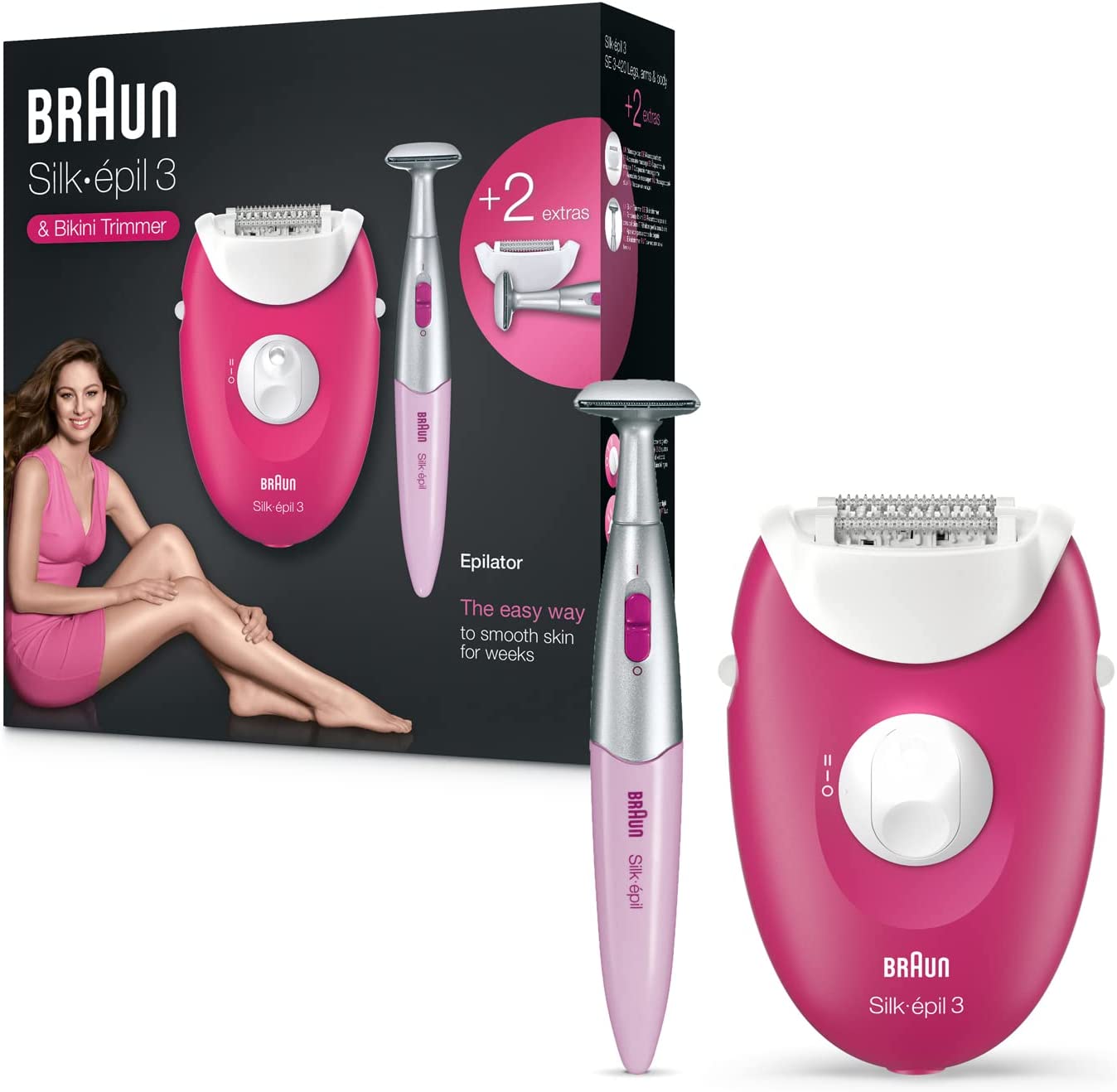 Braun Silk-épil 3 with including (3-420) trimmer extras 2 bikini Silk-épil epilator