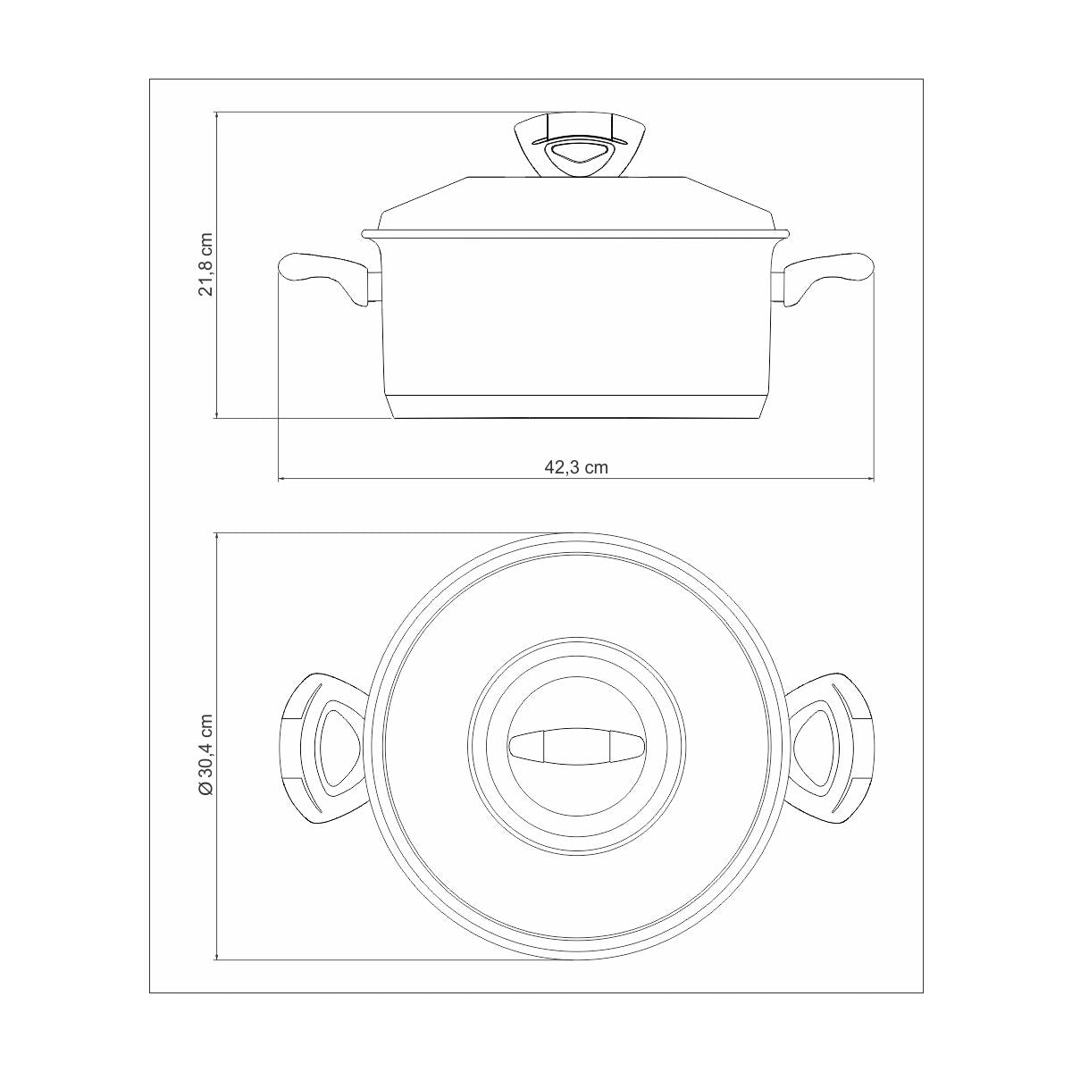 Tramontina Solar Bakelite stainless steel cookware set with tri-ply base and Bakelite handles, 3 pc set
