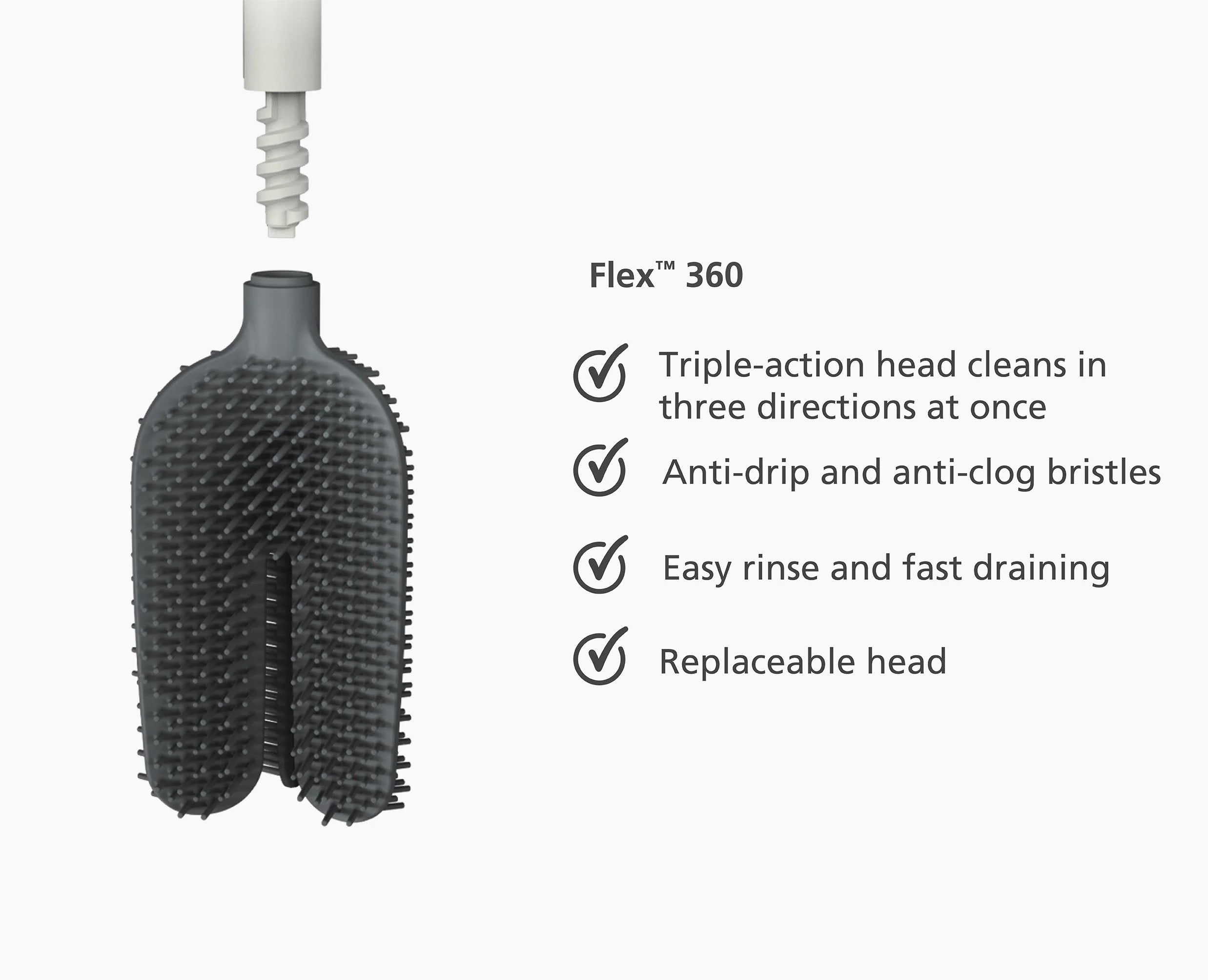 Joseph Joseph Flex™ 360 Matt Black Toilet Brush