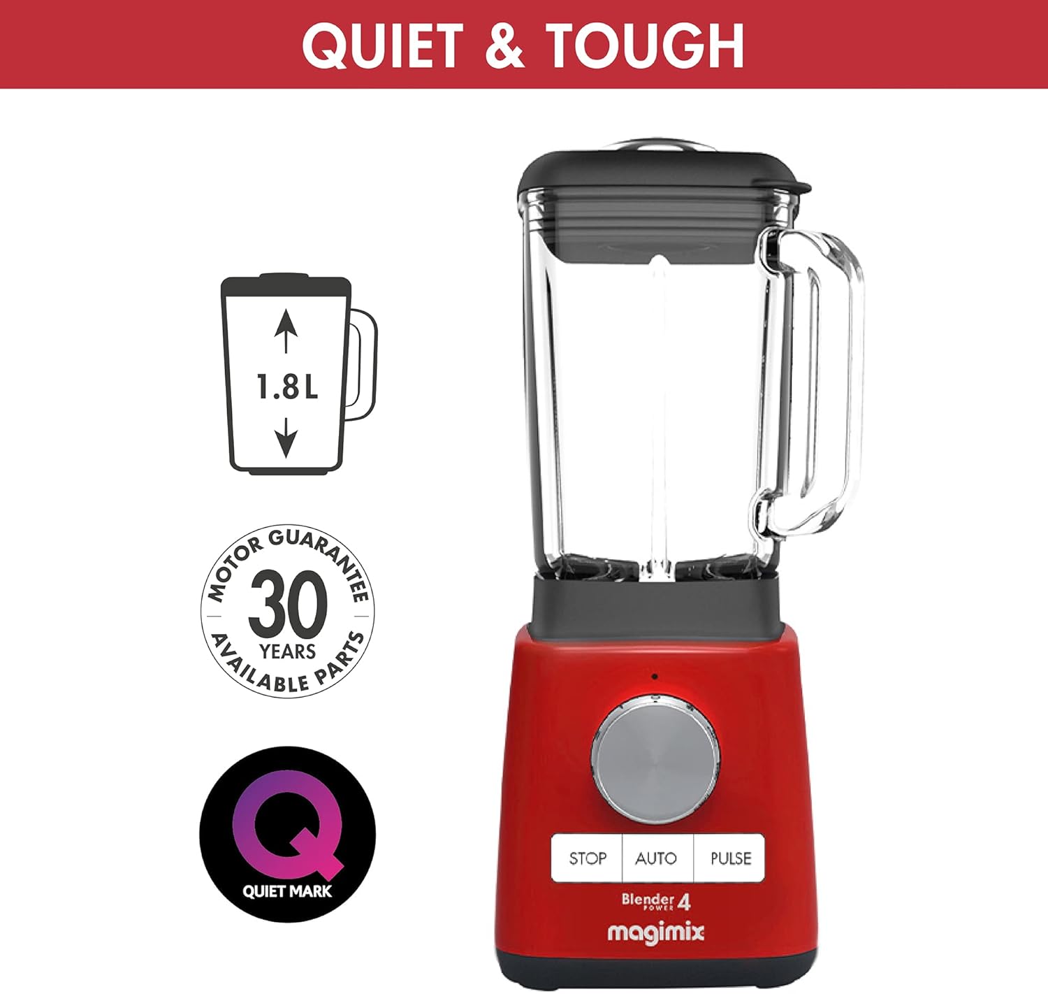 Magimix Blender 1.8L 1200W Red