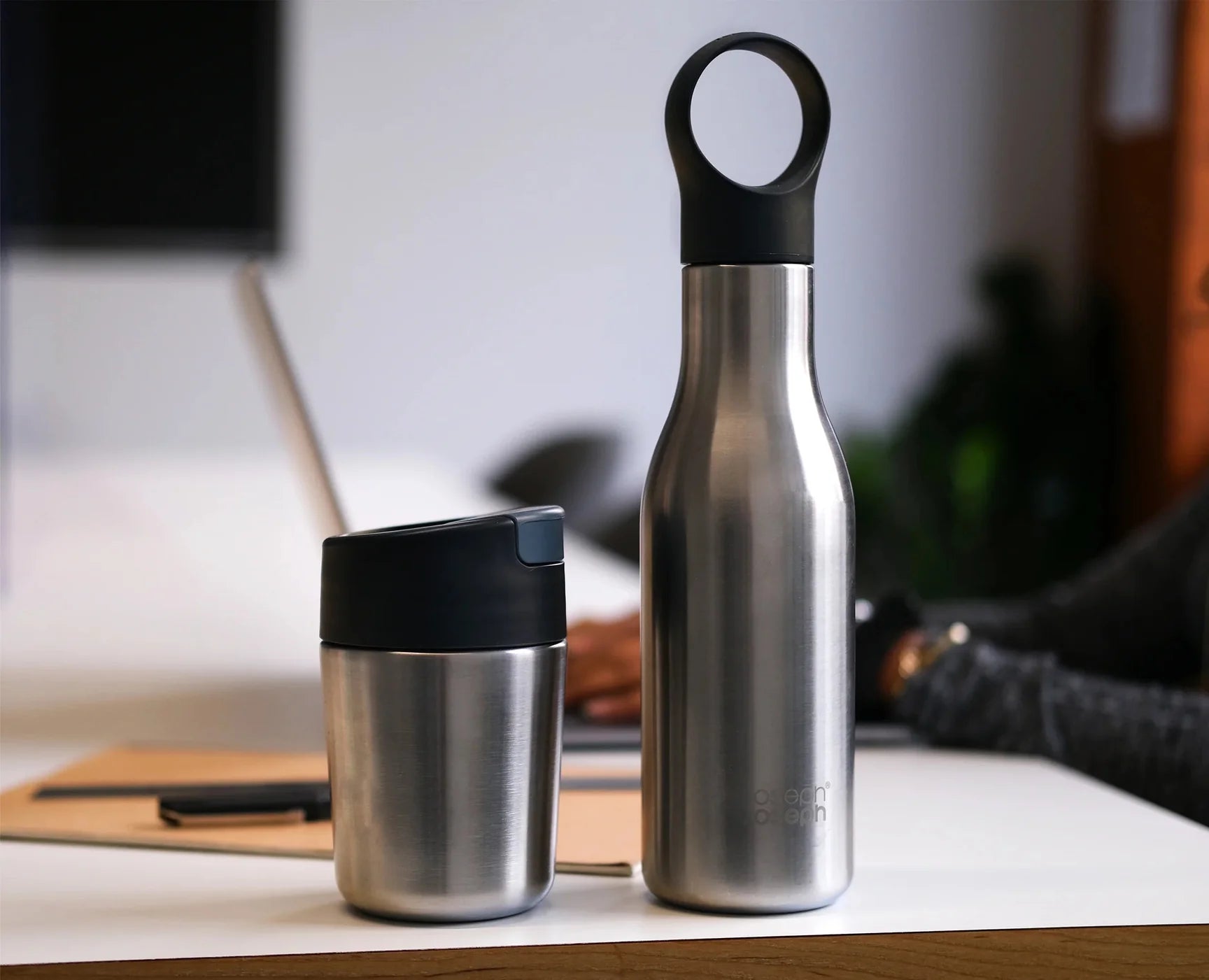 Joseph Joseph 2-piece Stainless-steel Travel Mug & Bottle Set