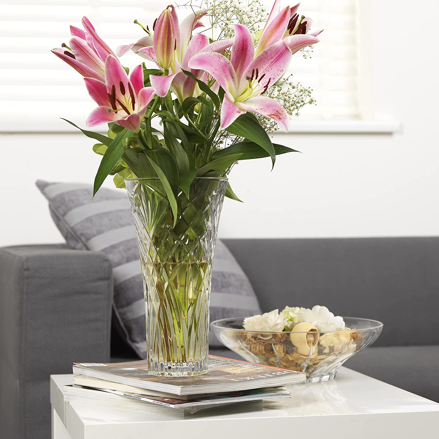 Vase En Cristal Fusion - Hauteur 30 Cm, Fabrication Italienne | Décoration élégante Pour Maison, Cadeau Spécial