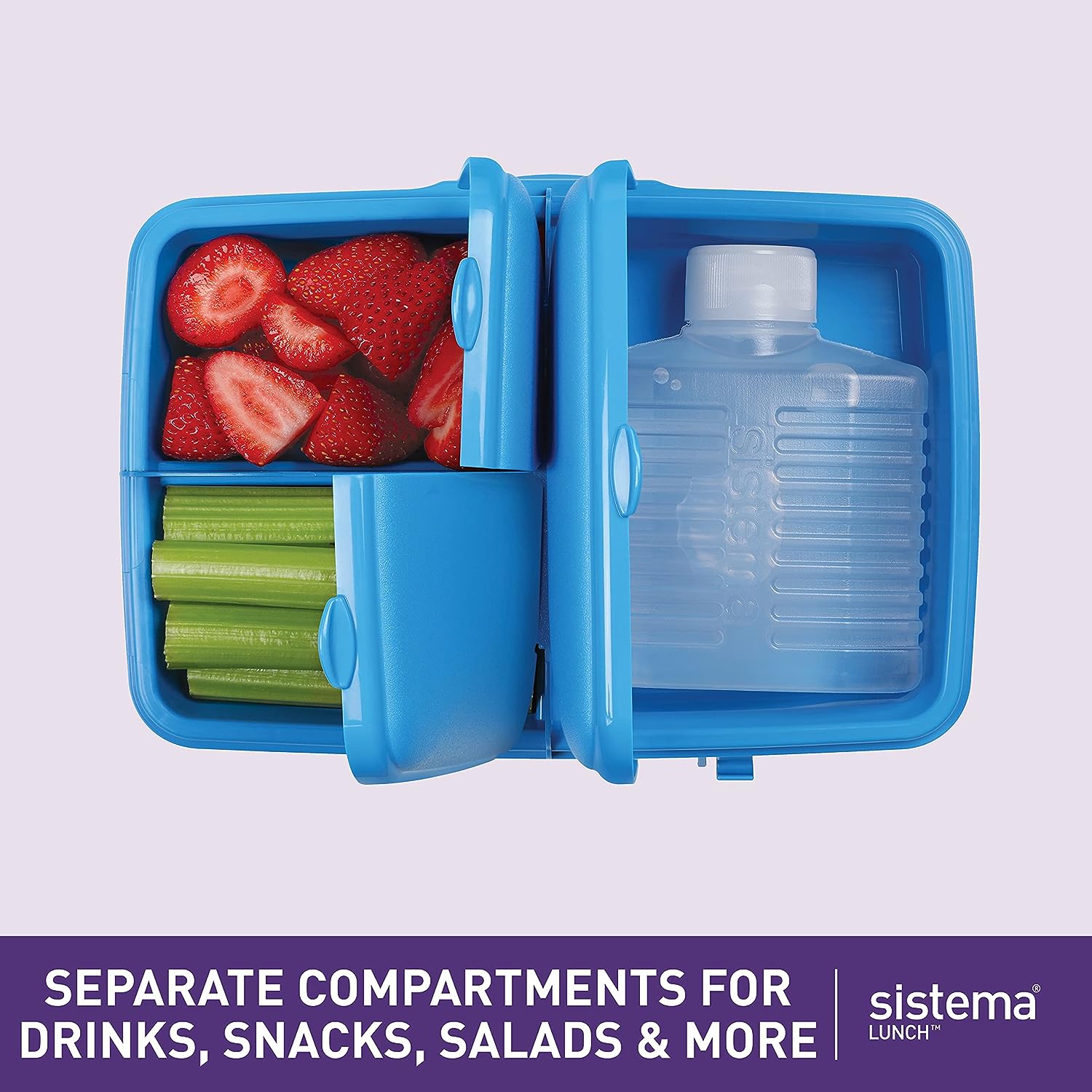  Sistema 3965 Lunch Slimline Quaddie 1.5L - Assorted Colors