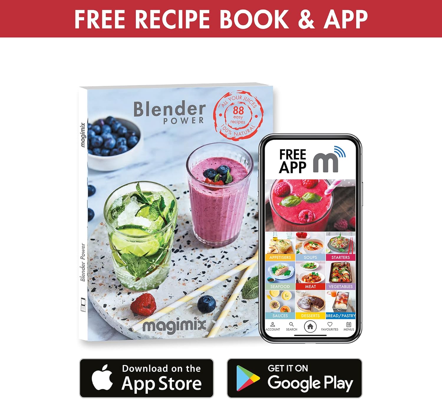 Magimix Blender 1.8L 1200W Red