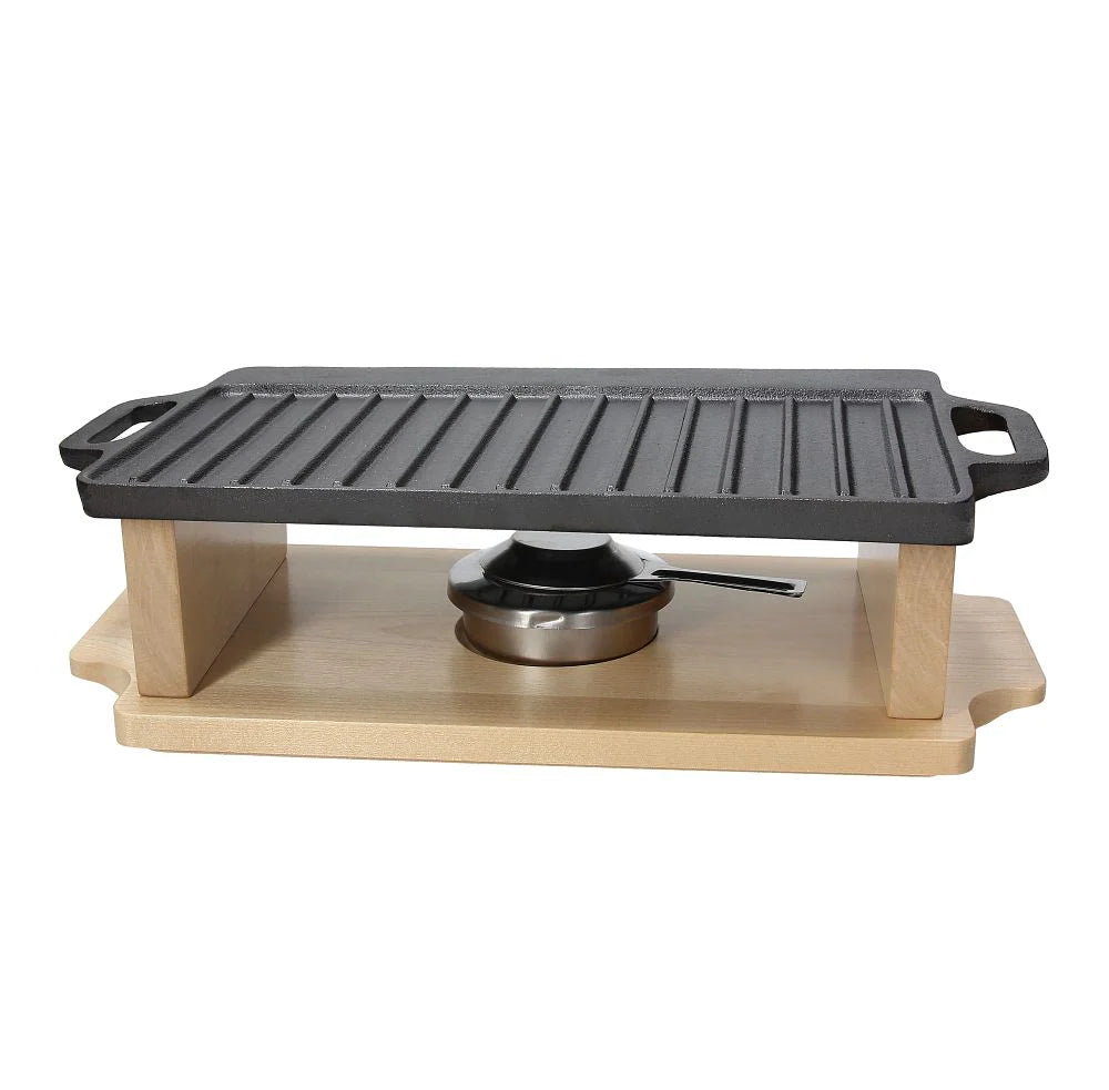 Tognana Fusion Taste Cast Iron Grill 37x23 Wood Base