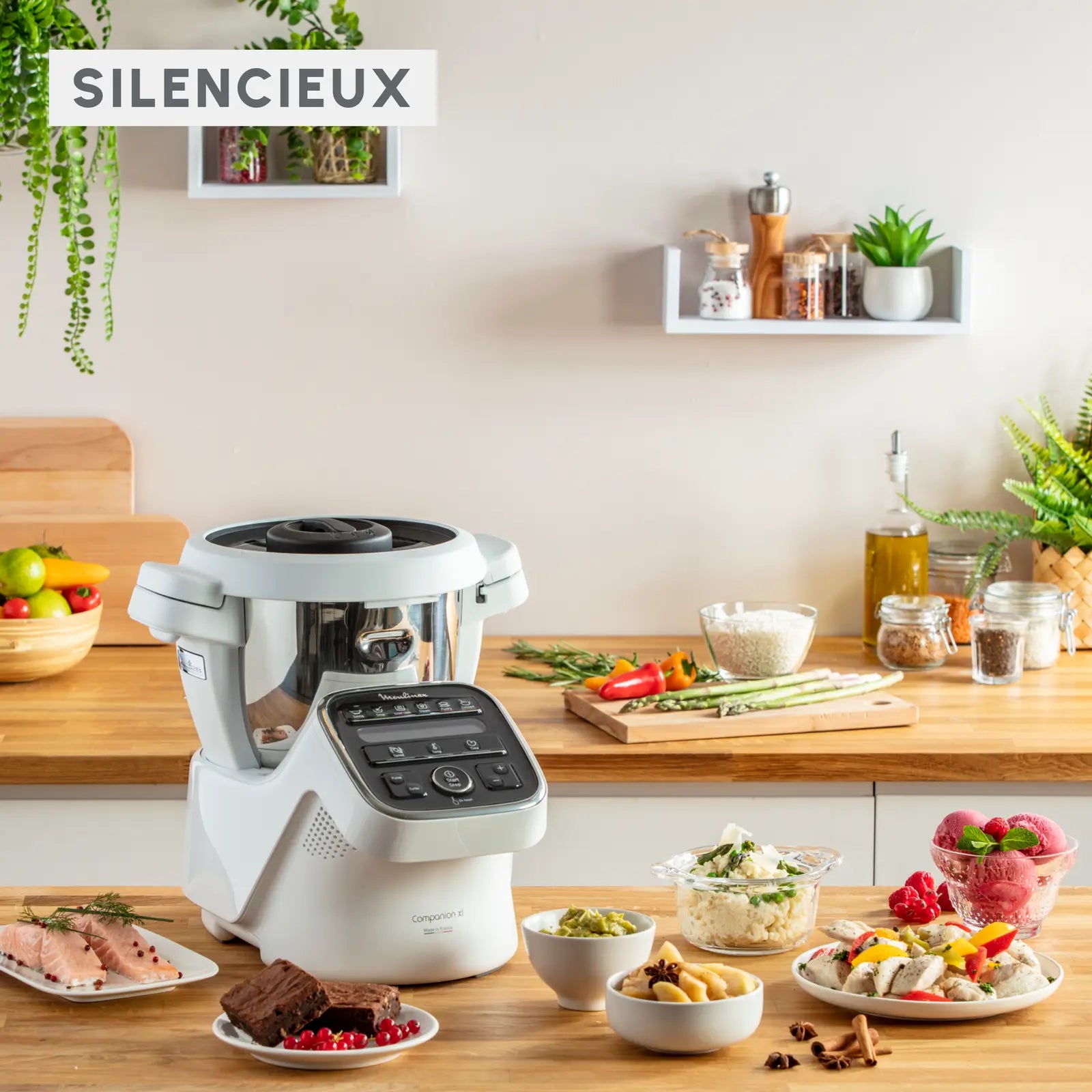 MOULINEX COMPANION XL Multifunctional Robot Cooker Bowl 4.5L 12 Programs Auto Soups Gazpacho Kitchen Robot Mixer Chopper Kneader 1550W HF80CB10
