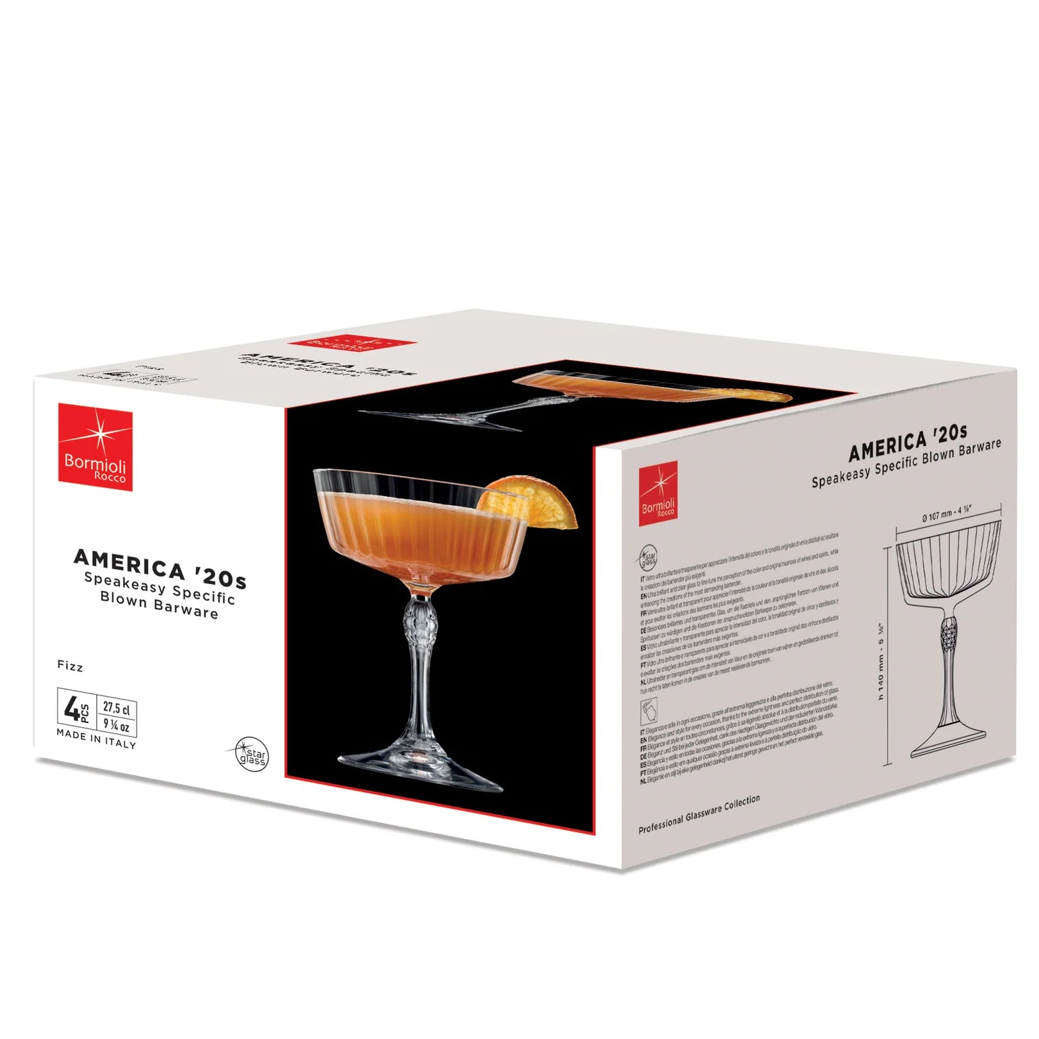 Bormioli Rocco America '20s 27.5 cl  Fizz Glasses (Set of 6)