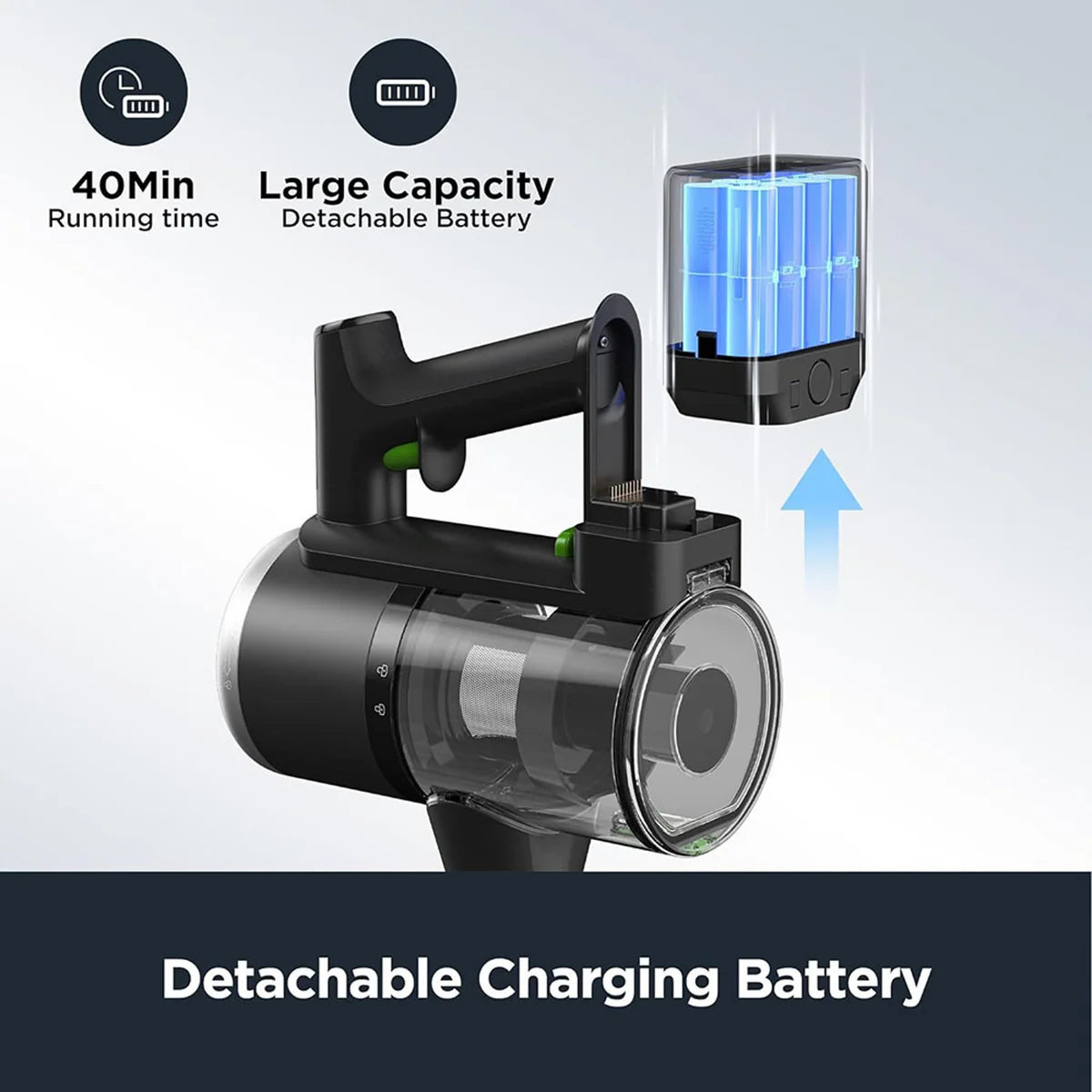 Eureka   Cordless   Stick   Vacuum   Cleaner   Black/Green   AK7