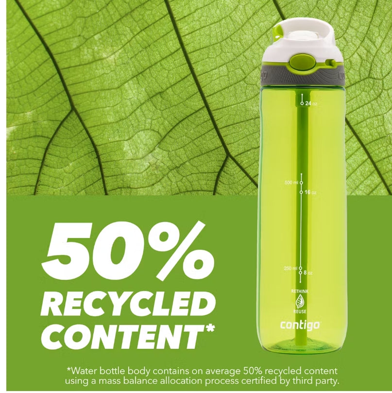 Contigo Ashland AUTOSPOUT Water Bottle Tritan Renew, 720 ml (Citron)