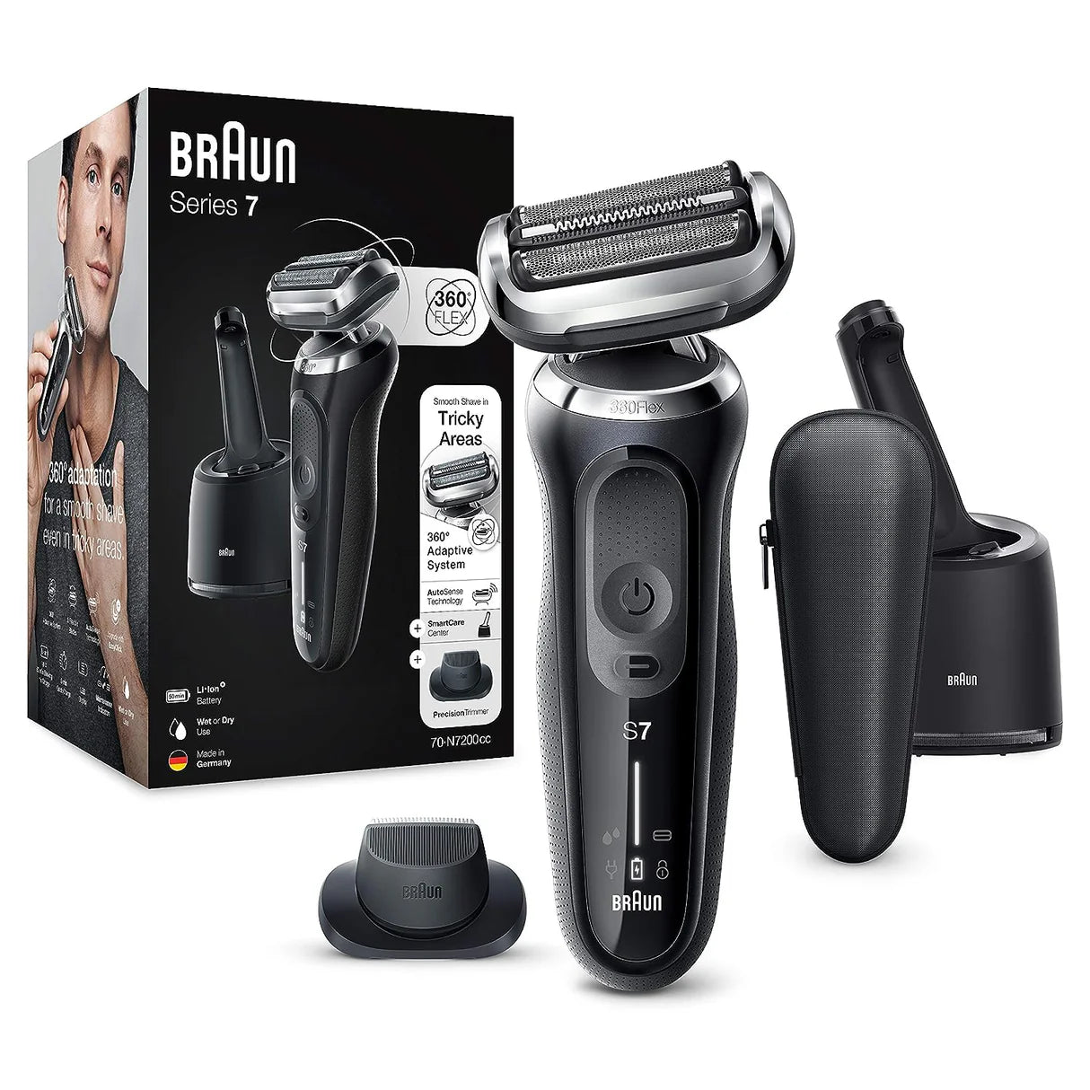 BRAUN Series 7 71-S7200cc Wet & Dry shaver with SmartCare center