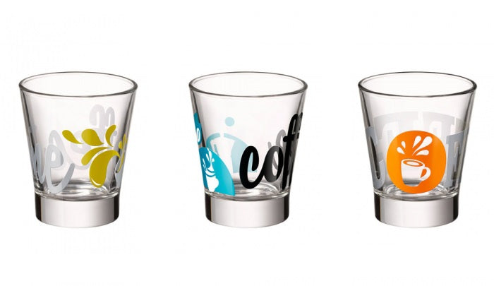 Bormioli rocco caffeino(multi-color) espresso glass set of 3 - 8.5cl