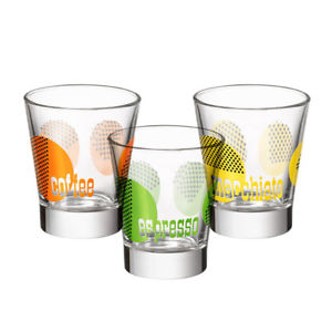 Bormioli rocco caffeino(multi-color) espresso glass set of 3 - 8.5cl
