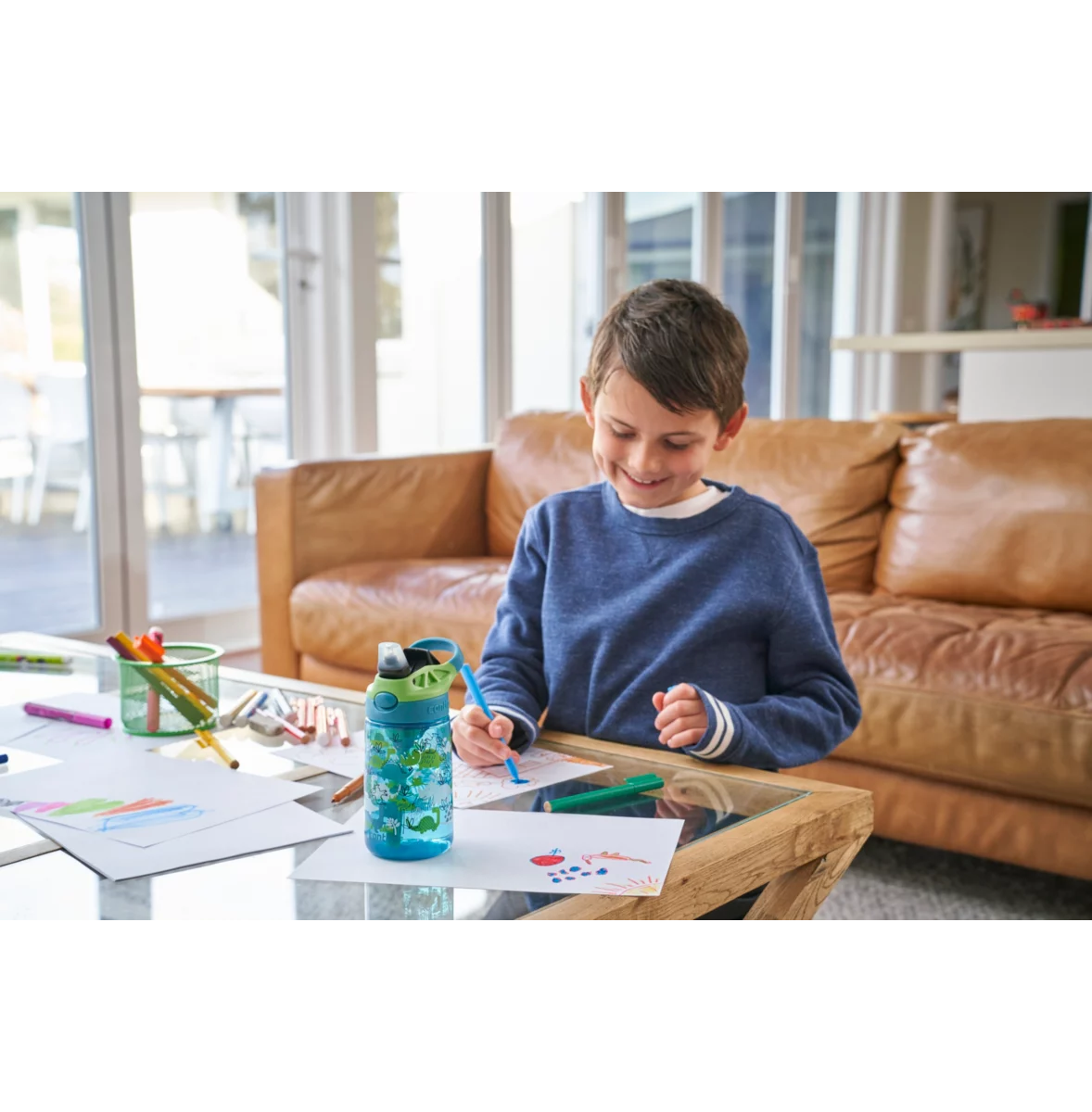 Contigo Easy Clean AUTOSPOUT™ Kids Water Bottle, 420 ml (Dino Body)