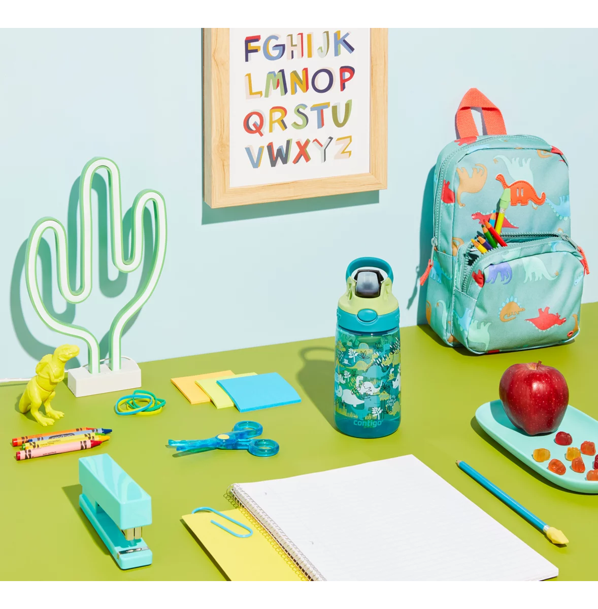 Contigo Easy Clean AUTOSPOUT™ Kids Water Bottle, 420 ml (Dino Body)