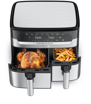 Tefal Easy Fry Dual Zone Air Fryer & Grill, 8.3L, Stainless Steel EY905D40