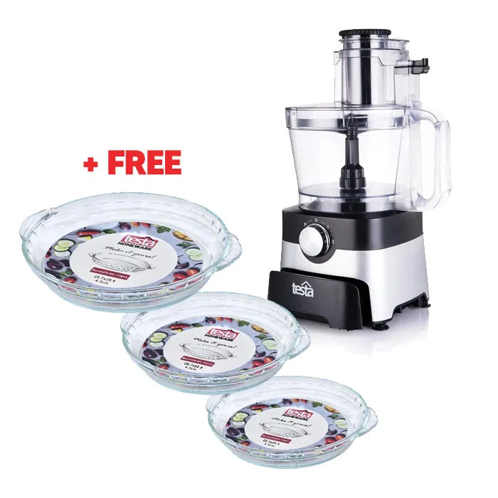 TESTA – Food processor 3.5 L blender 1.8 L 1000W 9 functions + 3 Glass ...