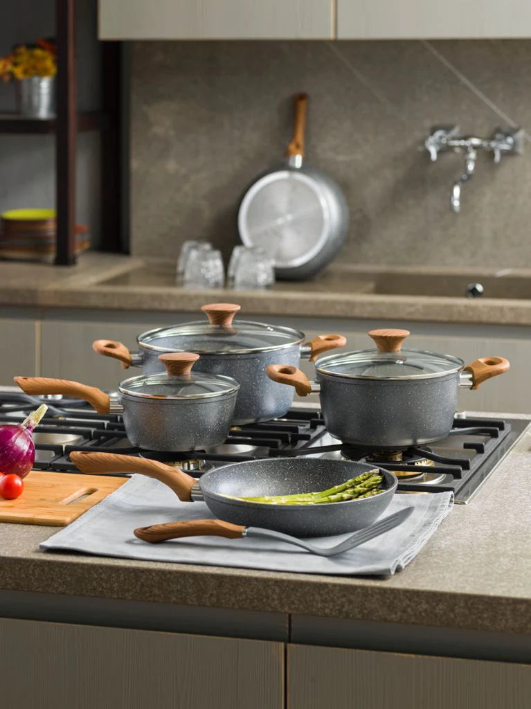 Tognana Cookware Set 8pcs Stone and Wood Line