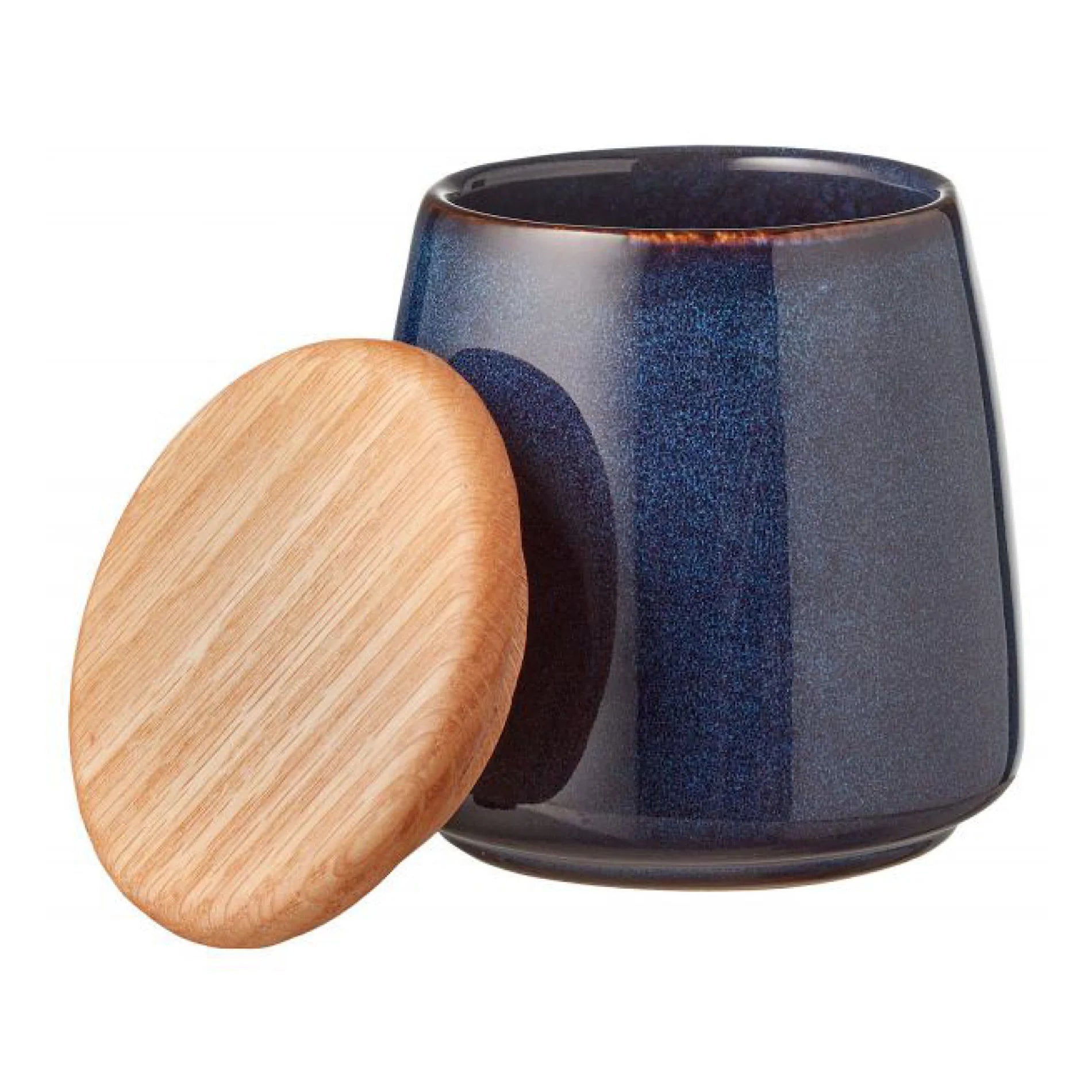 Bitz Living Stoneware Jar With Lid Height 12 cm Dark Blue