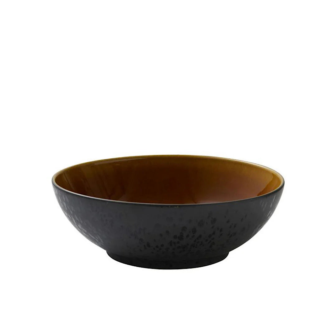 Bitz Living Stoneware Salad Bowl 30cm Black Amber