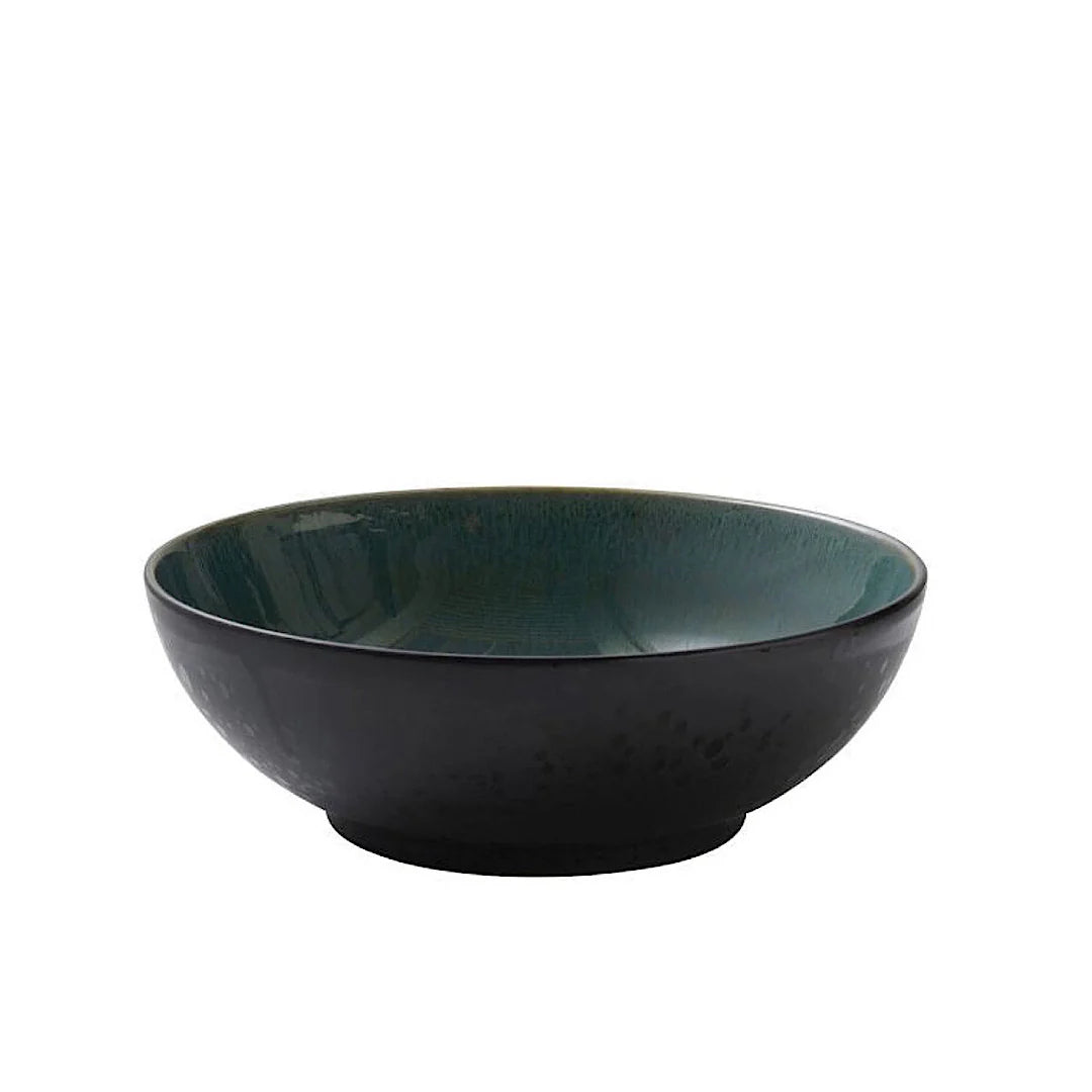 Bitz Living Stoneware Salad Bowl 30cm Black Green