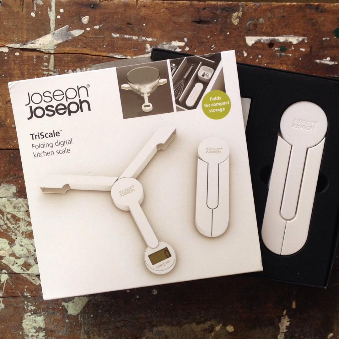 Joseph Joseph TriScale Compact Folding Digital Kitchen Food Scale, White