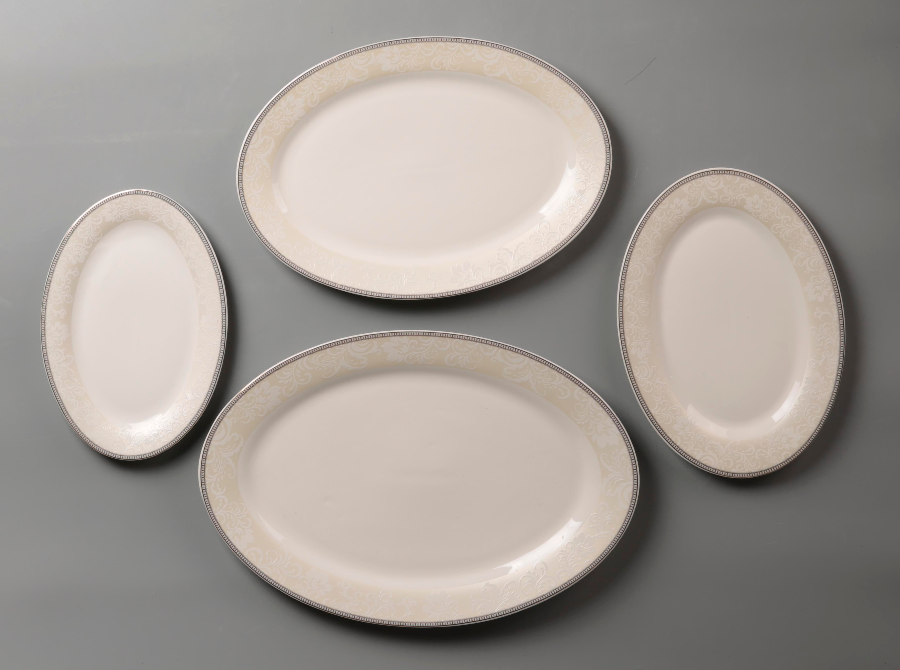 Symphony gold décor oval plate (Ø:21.5cm,25cm,30cm,35cm) - Tamig