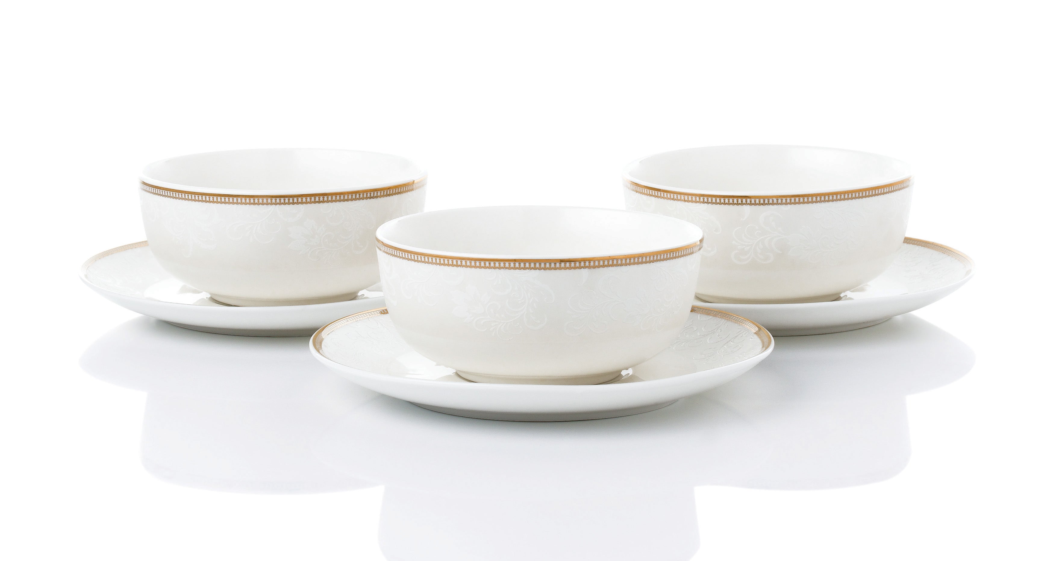 Symphony gold décor small bowl/saucer 6pcs 22cl - Tamig