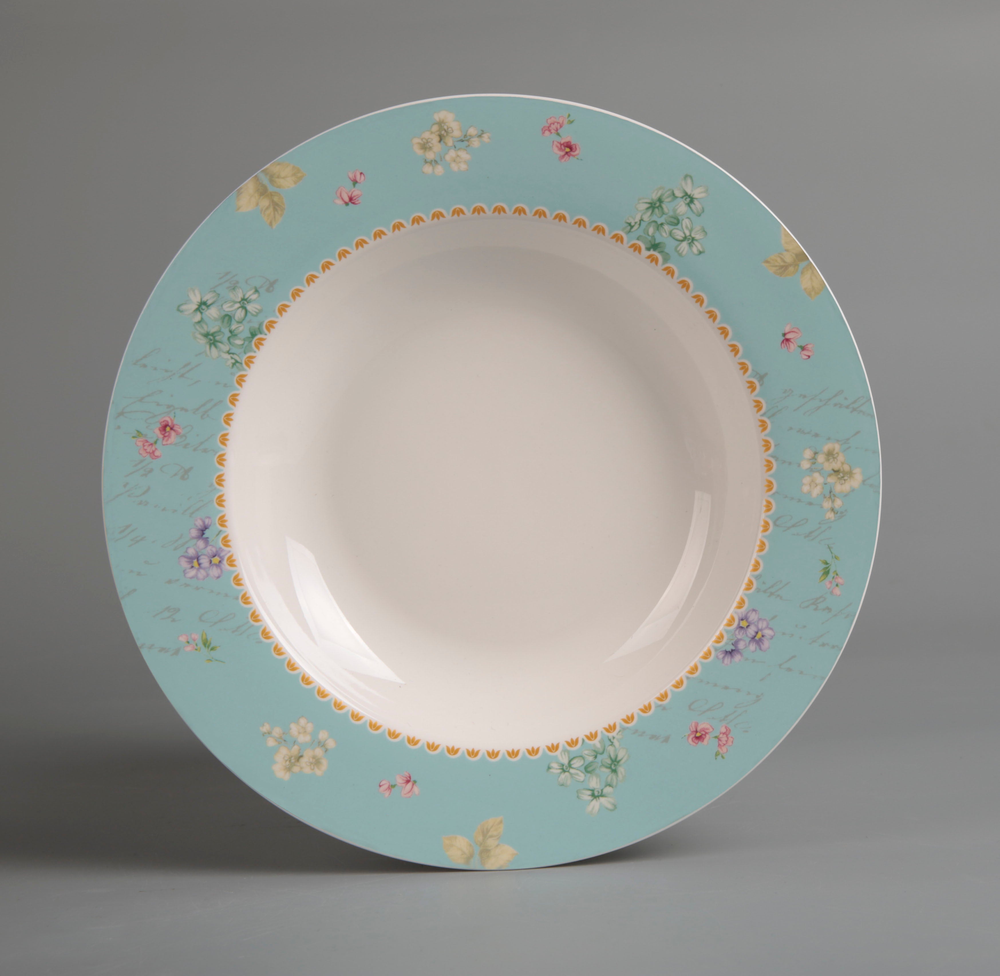 Symphony sky blue decor soup plate Ø:21.5cm - Tamig