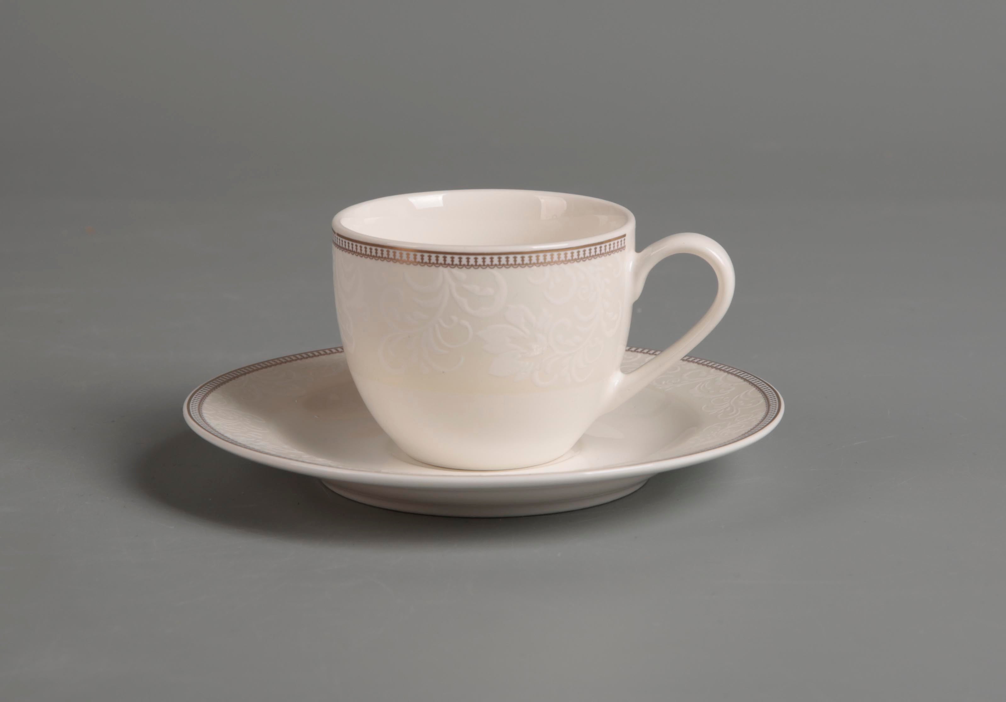 Symphony gold décor coffee cup/saucer 6pcs - 10cl - Tamig