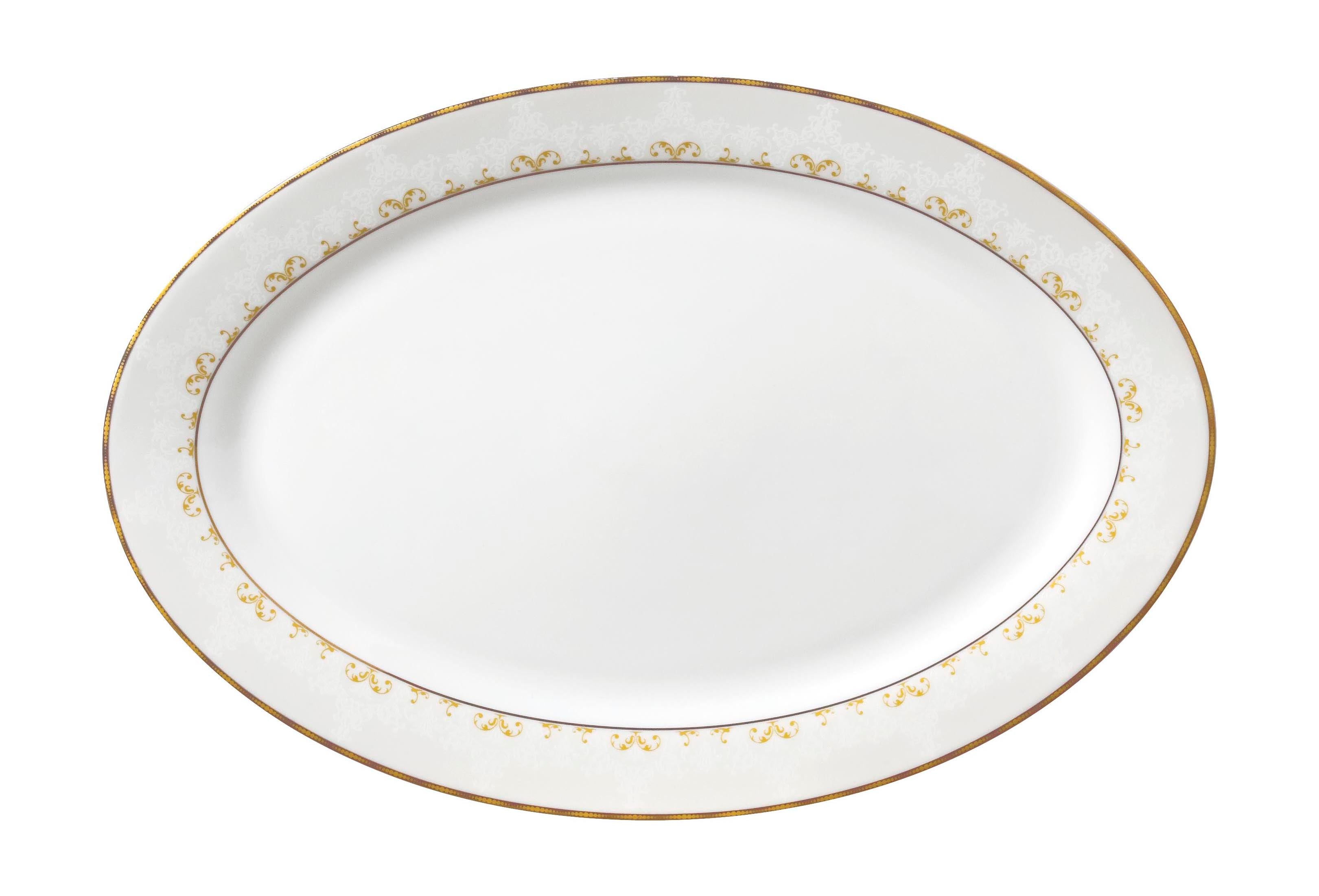 Symphony gold design oval plate - Tamig