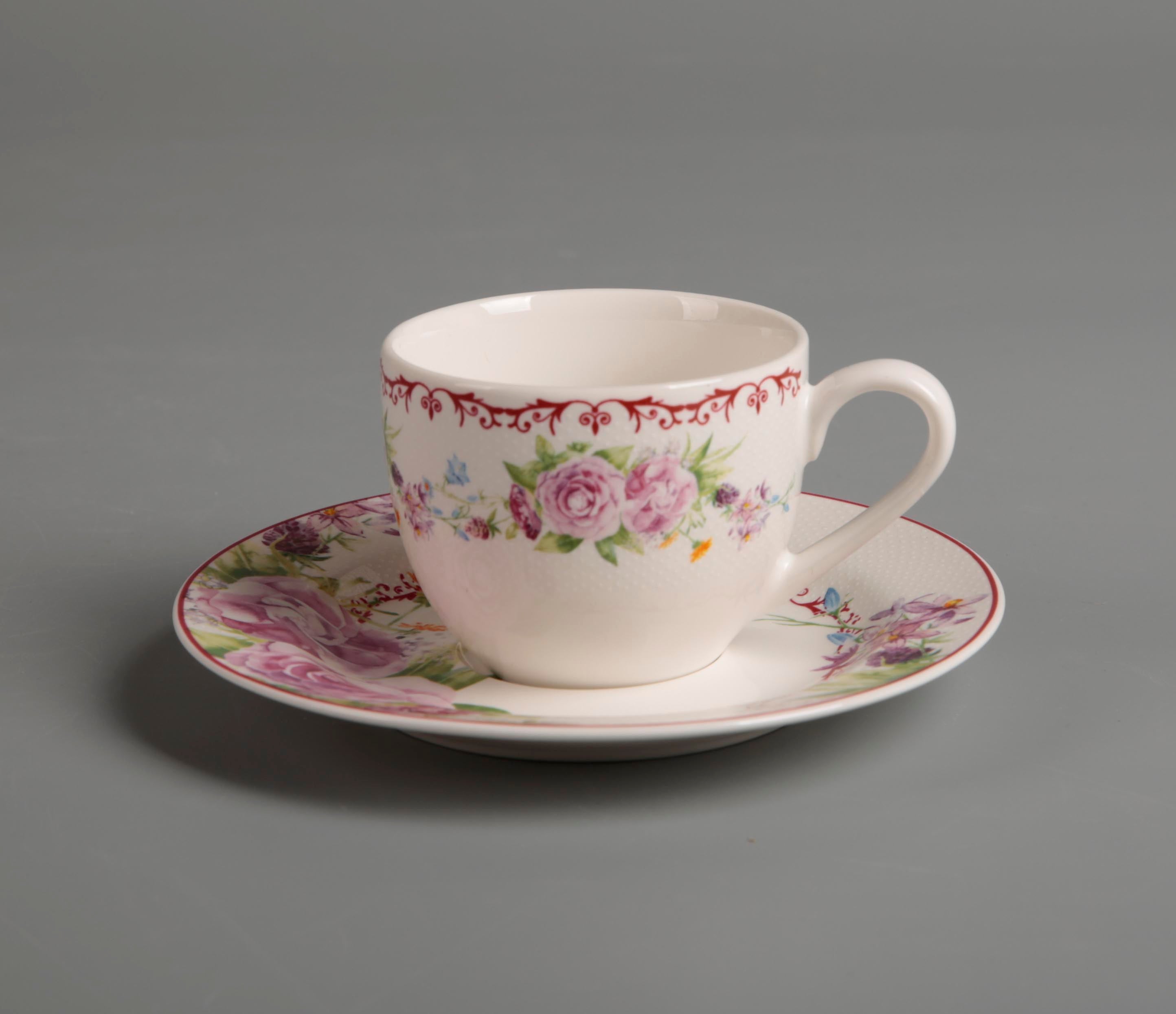 Symphony pink décor coffee cups 6pcs - 10cl - Tamig