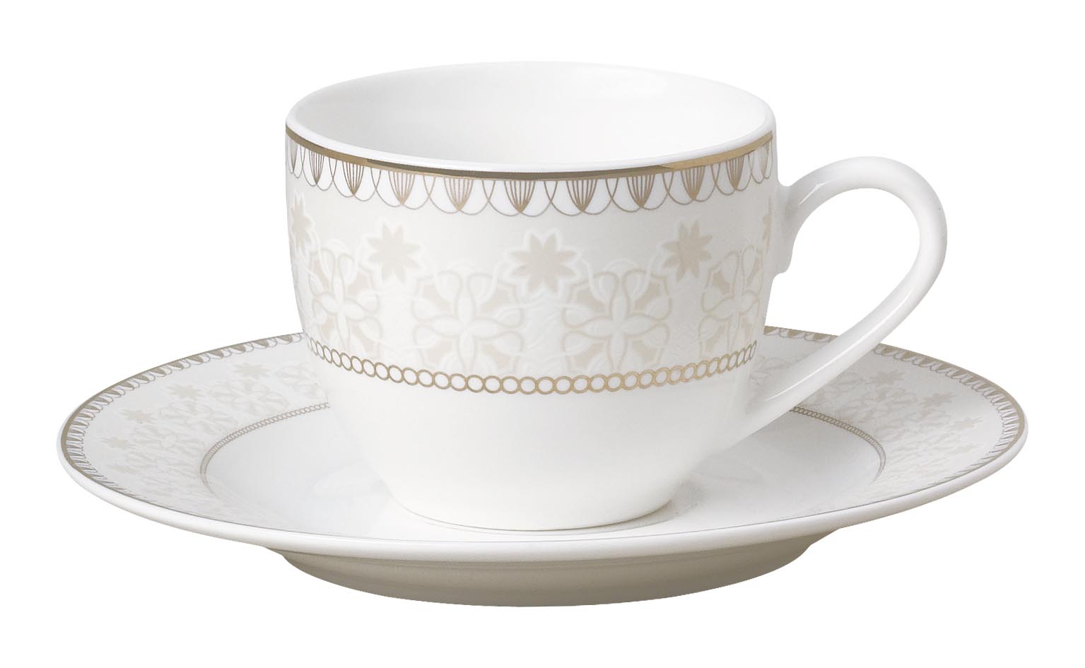 symphony gold star décor coffee cup/saucer 6pcs - 10cl - Tamig