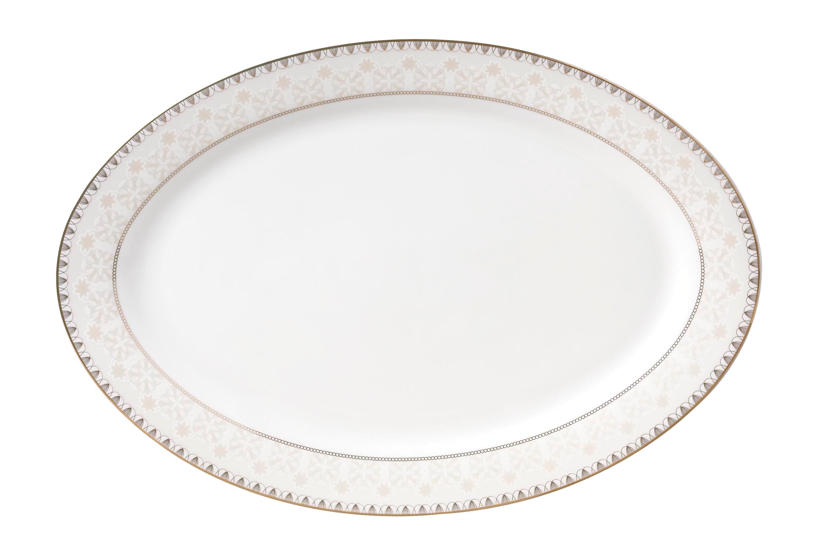 symphony gold star décor oval plate (Ø:21.5cm,25cm,30cm,35cm) - Tamig