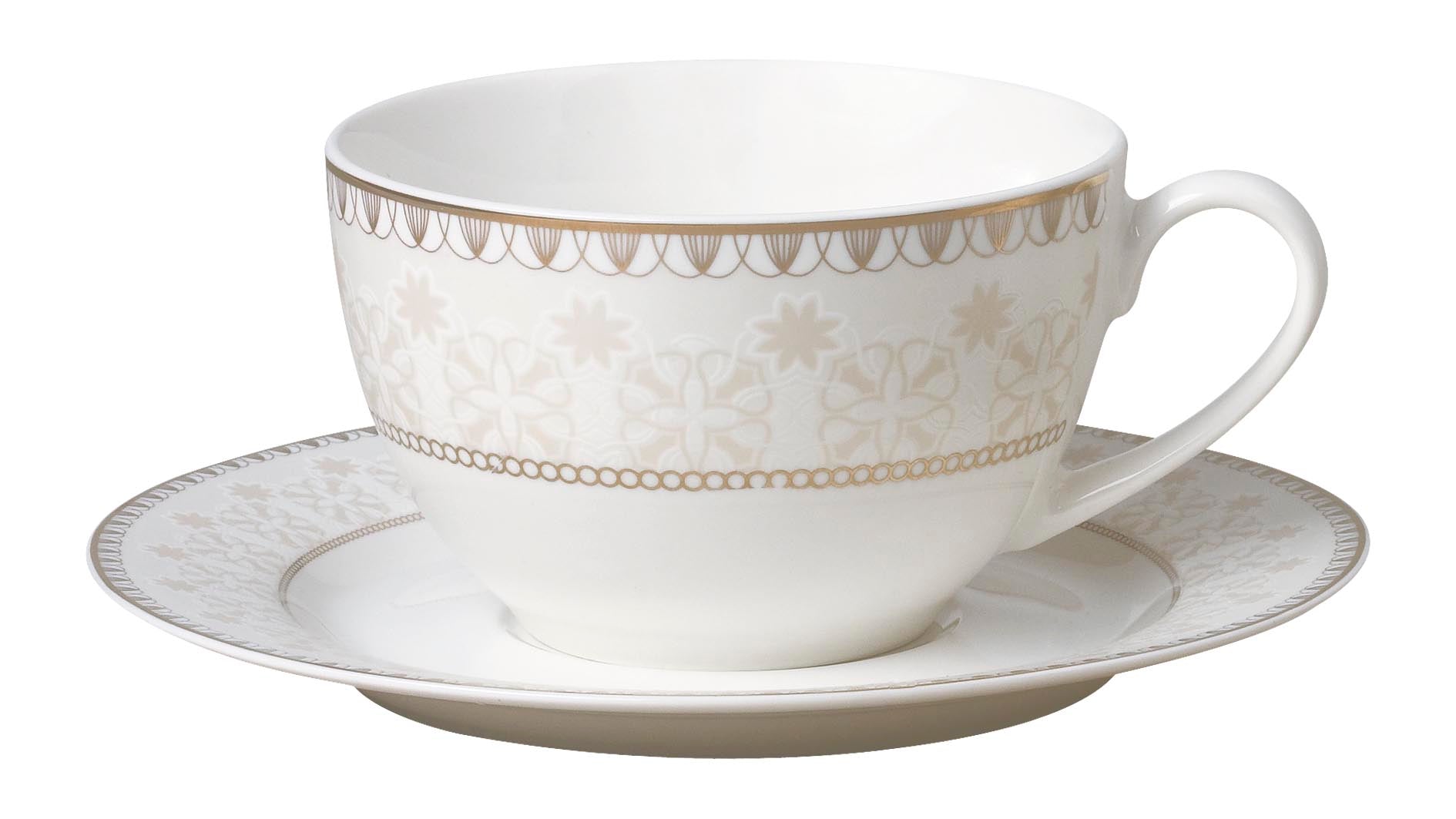 Symphony gold star décor tea cup/saucer 6pcs - 20cl - Tamig