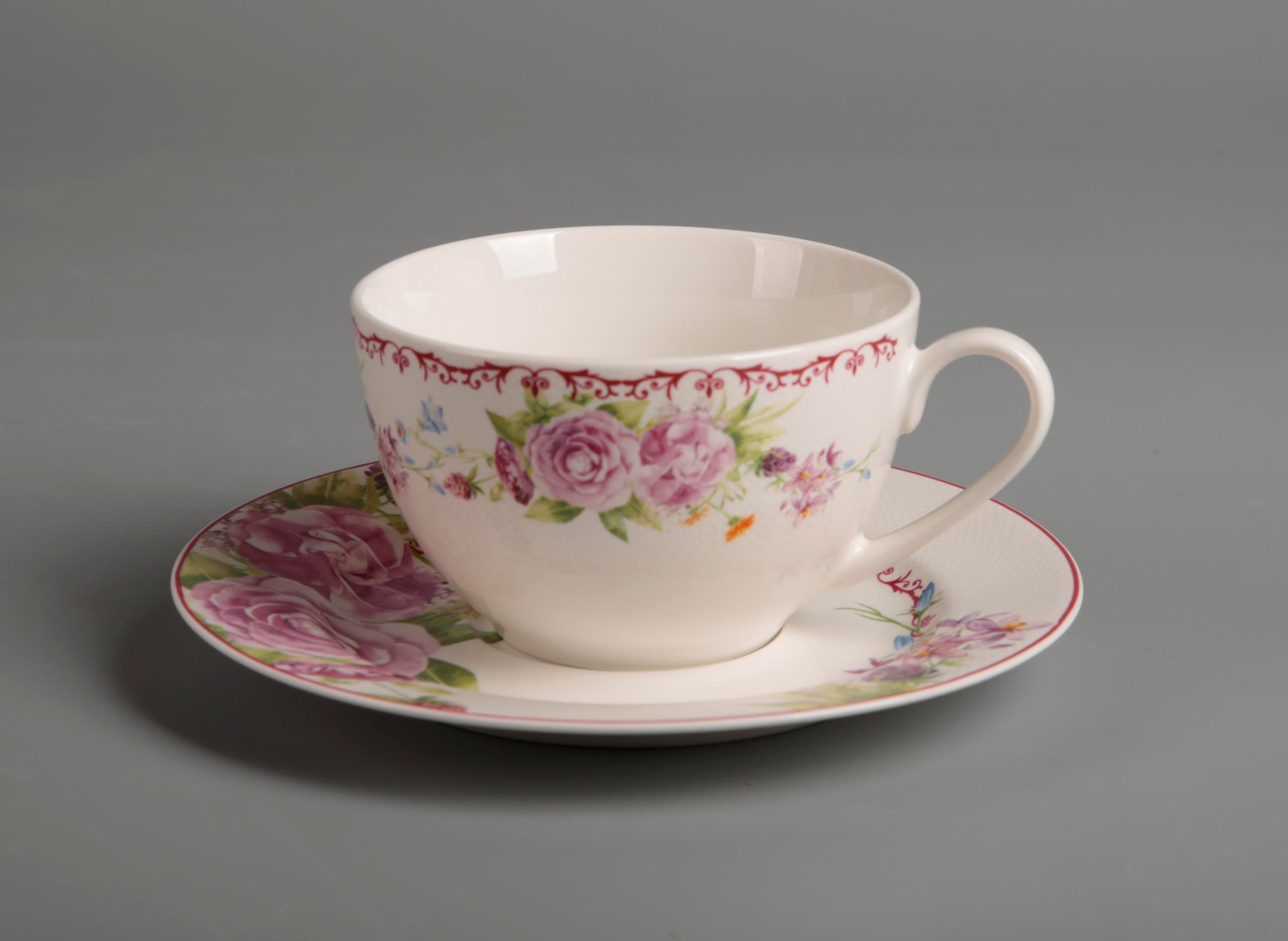 Symphony pink décor tea cups 6pcs - 20cl - Tamig